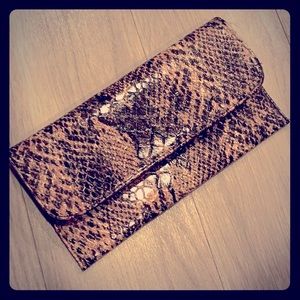 Snakeskin (faux) clutch hang bag